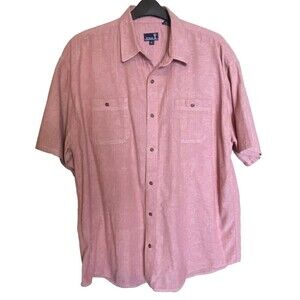 Rk Brand Shirt Mens Size XL Short Sleeve Button Down Pockets100% Cotton Red